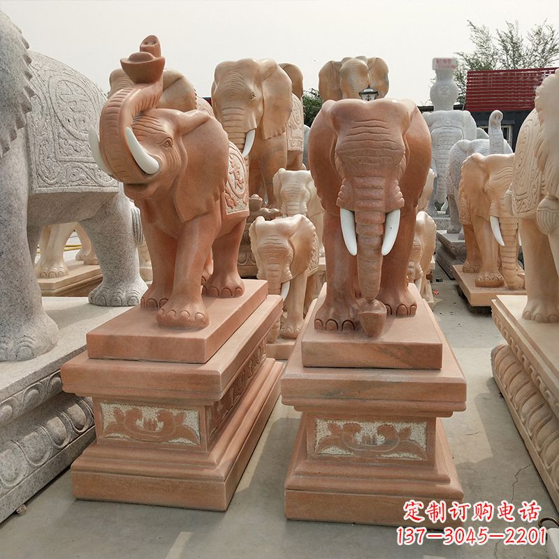 鹤壁山石大象雕塑