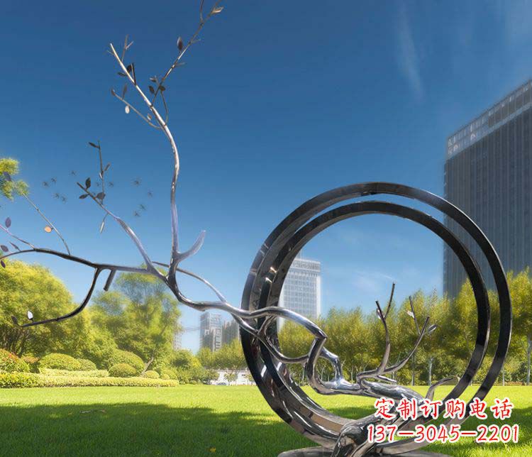 鹤壁超大不锈钢环形景观雕塑