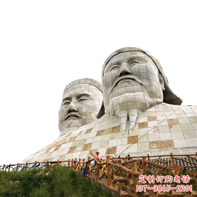 鹤壁大型成吉思汗石雕头像景观雕塑-景区景点历史名人景观雕像