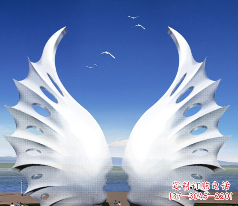 鹤壁大型翅膀雕塑不锈钢