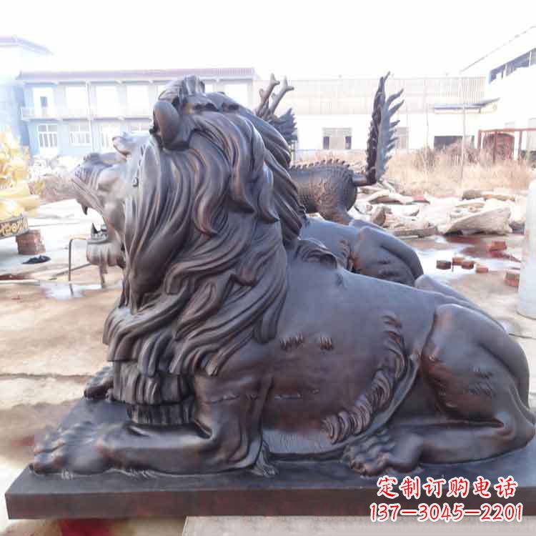 鹤壁纯铜港币狮子动物雕塑