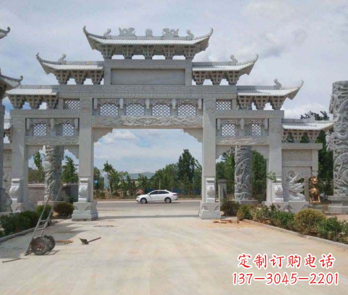 鹤壁大型村口牌坊石雕