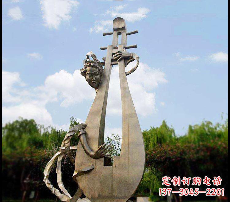 鹤壁精美铜雕琵琶雕塑