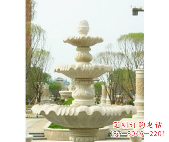 鹤壁圆润线条的精美喷泉石雕