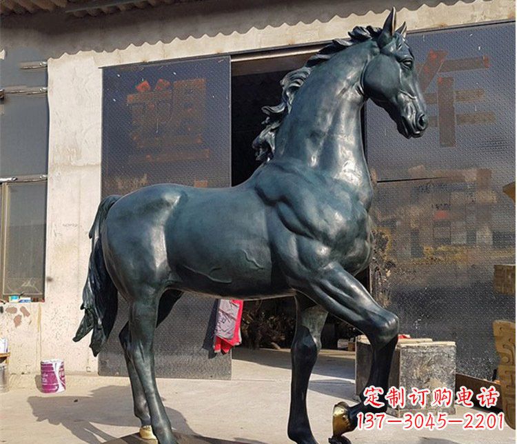 鹤壁中领雕塑大型公园铸铜马雕塑