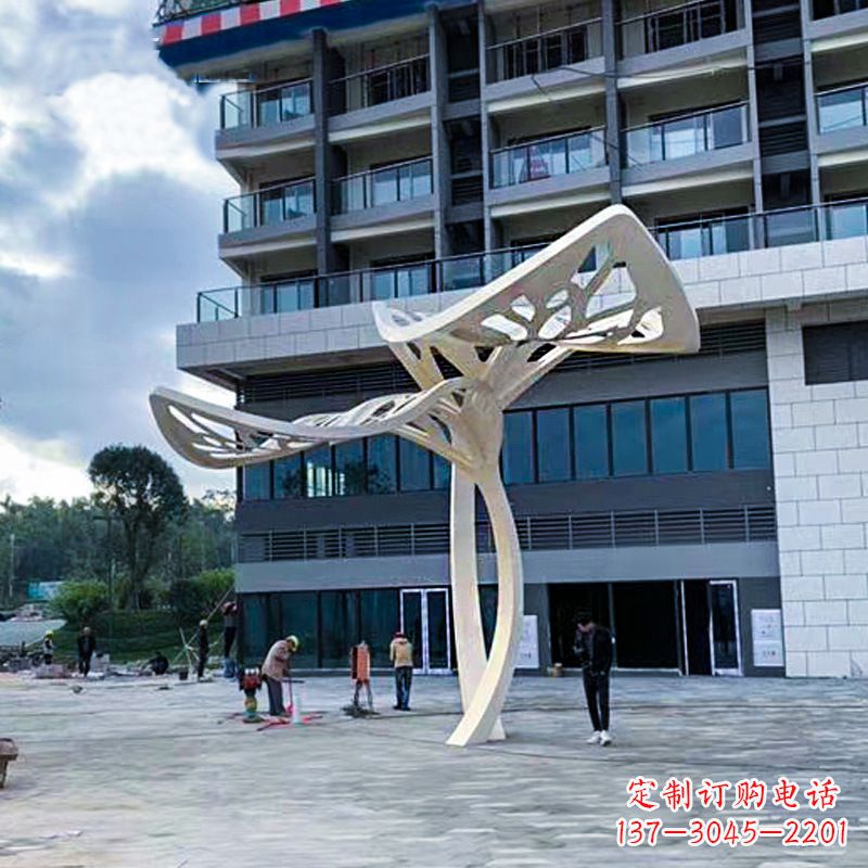鹤壁不锈钢抽象树叶雕塑