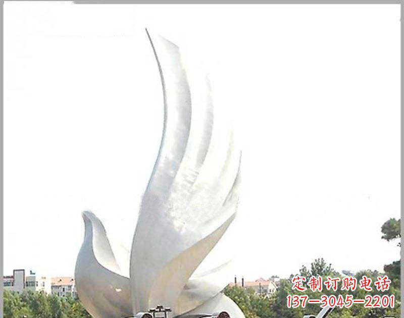 鹤壁大型不锈钢雕塑和平鸽护航