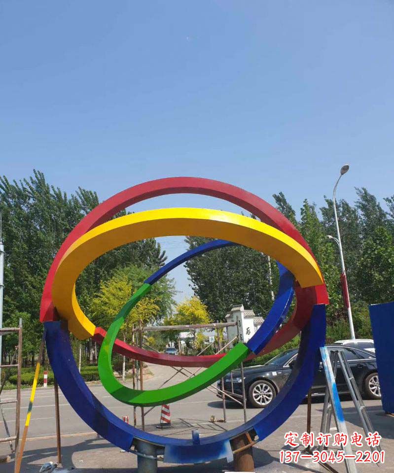鹤壁大型不锈钢广场圆环景观雕塑