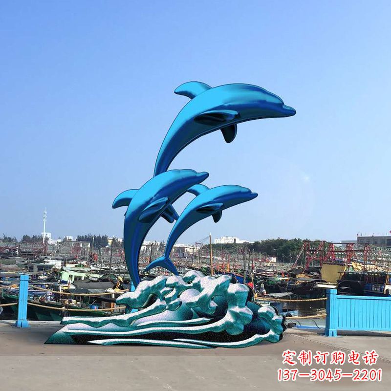 鹤壁精美玻璃钢海豚雕塑