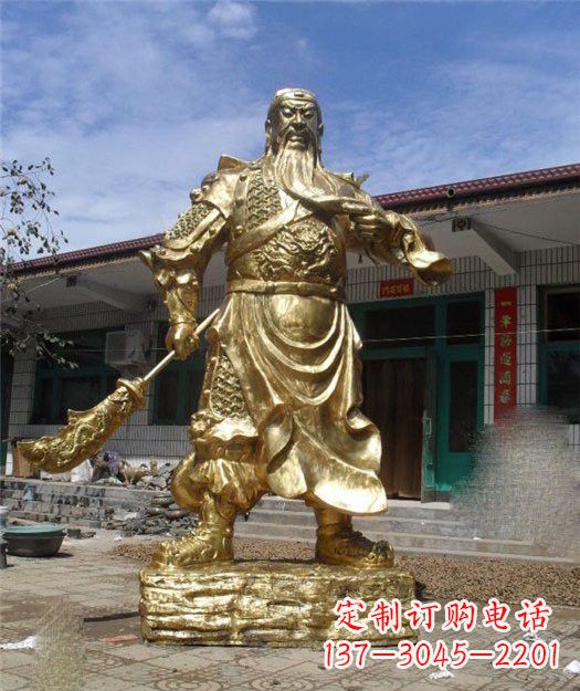 鹤壁精美大型立式关公铜雕