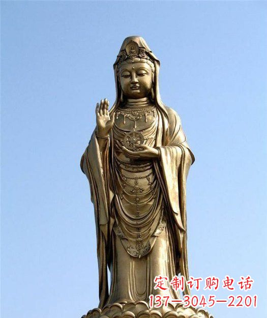 鹤壁大型立式铜观音雕塑