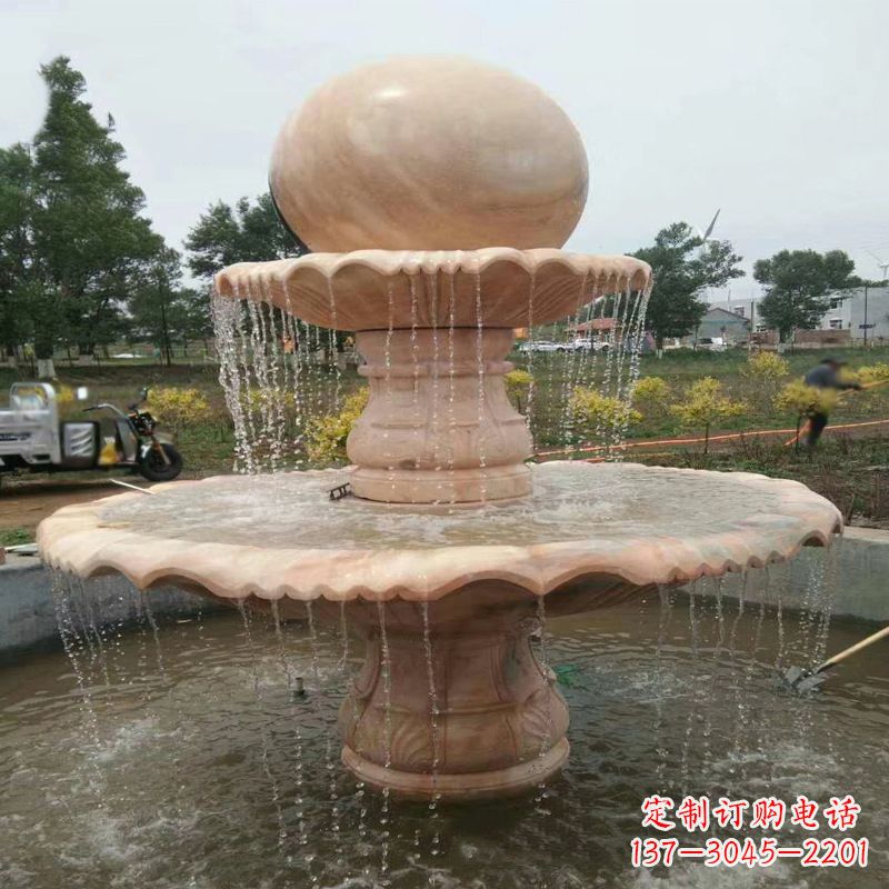 鹤壁大型石材风水球-公园园林水景喷泉雕塑