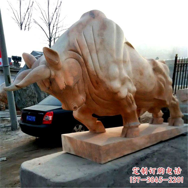 鹤壁大型石雕开荒牛劲牛动物雕塑