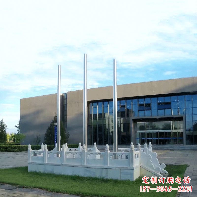 鹤壁精美石雕升旗台雕塑