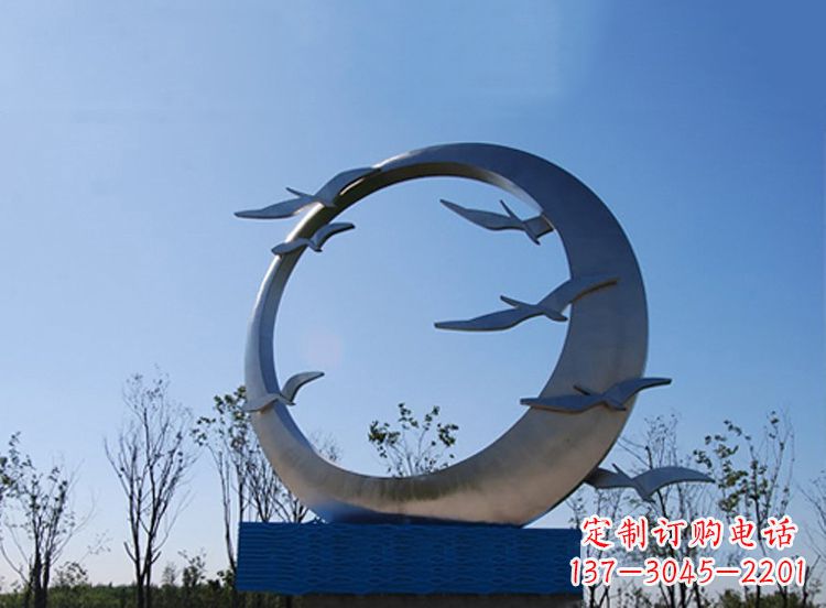 鹤壁大雁不锈钢景观雕塑