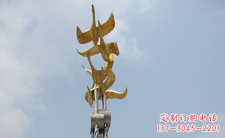 鹤壁大雁不锈钢雕塑—梦想之羽
