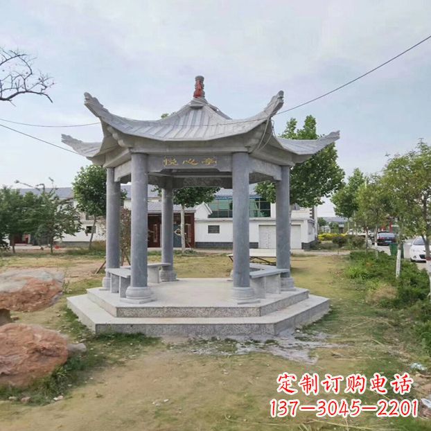 鹤壁单层六角石凉亭公园亭子