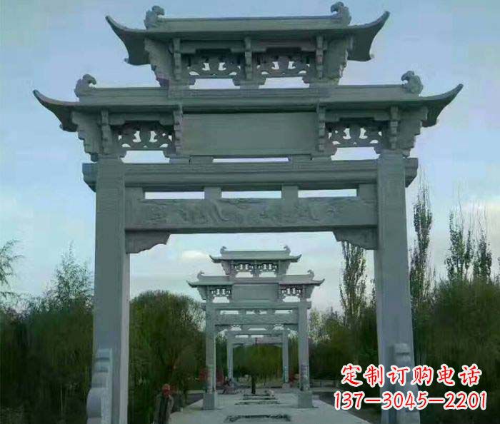 鹤壁牌坊雕塑精美大理石雕塑艺术
