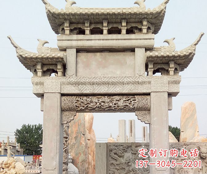 鹤壁特色大理石牌坊石雕