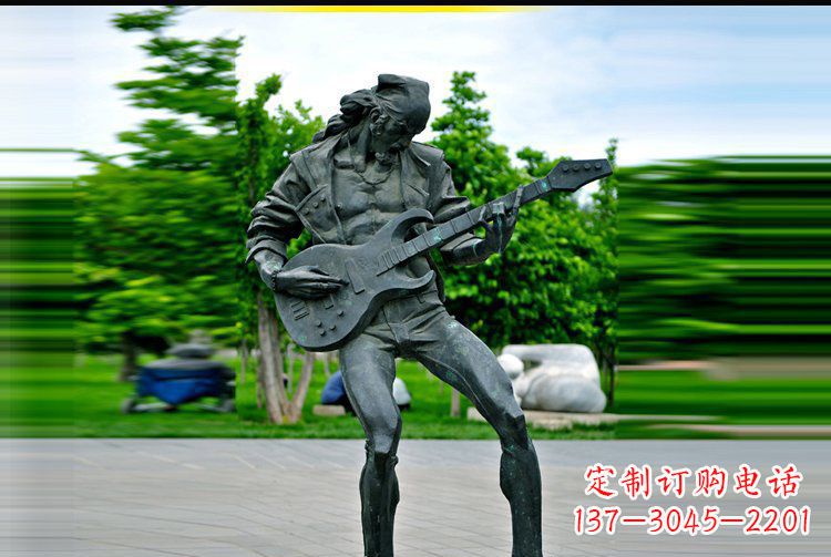 鹤壁铜雕吉他景观雕塑