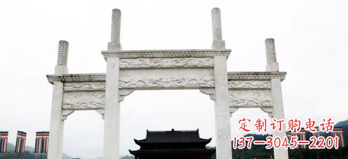 鹤壁领雕塑-定制道路牌坊雕塑
