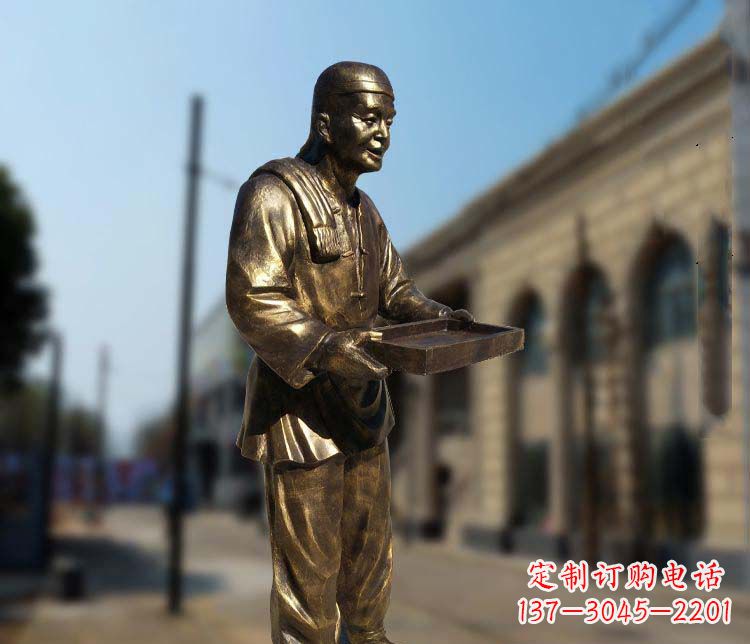 鹤壁古典神秘的店小二人物铜雕