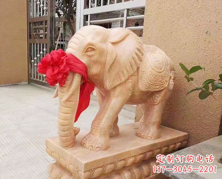 鹤壁精心雕刻大象石雕