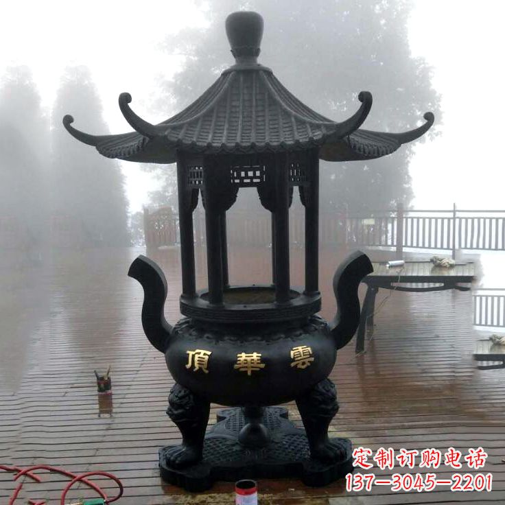 鹤壁精美青铜香炉雕塑