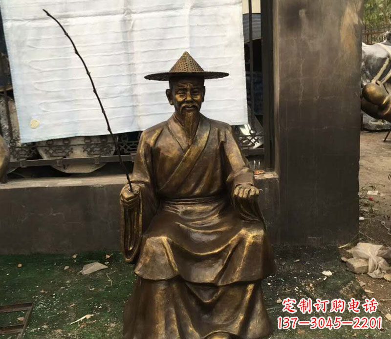 鹤壁精美手工渔翁铜雕