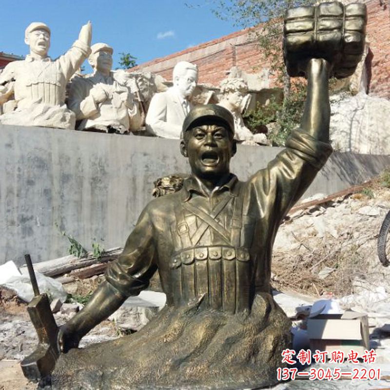 鹤壁董存瑞仿铜头像雕塑
