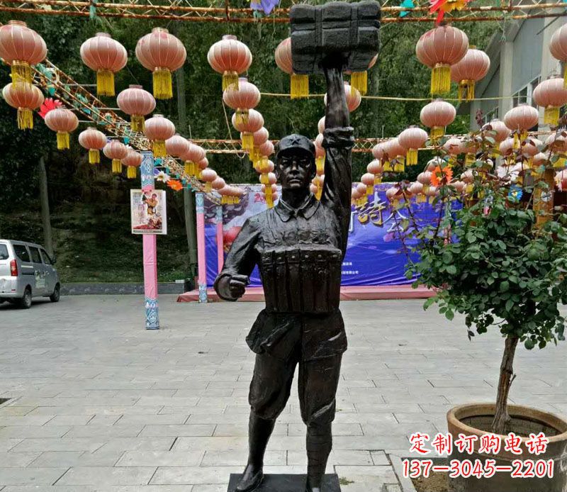 鹤壁董存瑞铜雕精致迷人的手工雕塑艺术