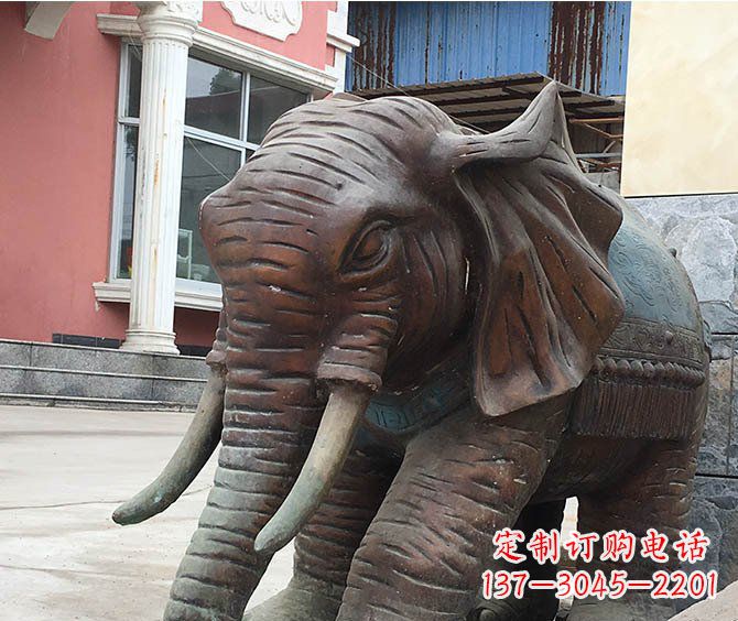 鹤壁动物大象公园铜雕摆件