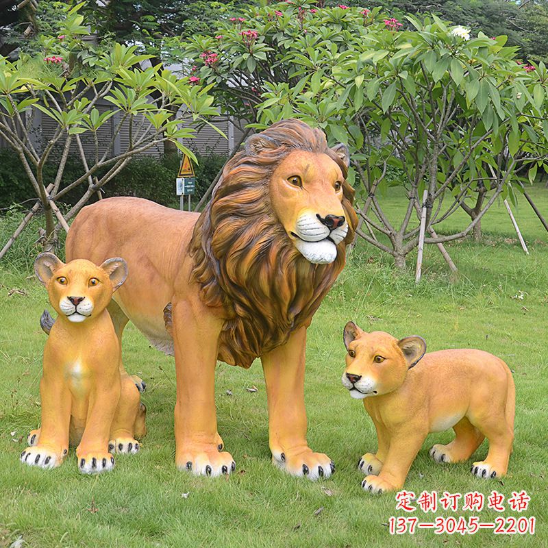 鹤壁古典风格仿真狮子雕塑摆件