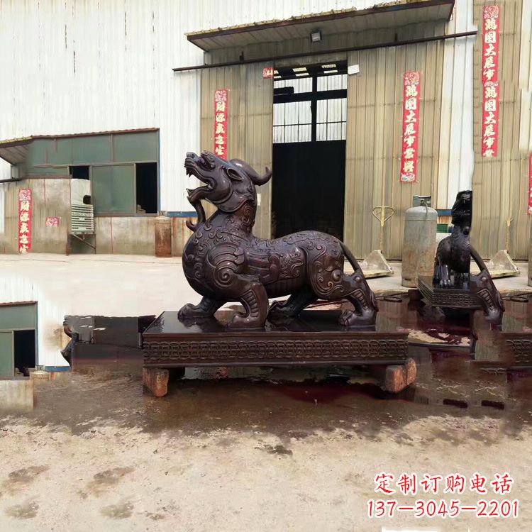 鹤壁独角兽铸铜雕塑—精雕细琢的艺术瑰宝