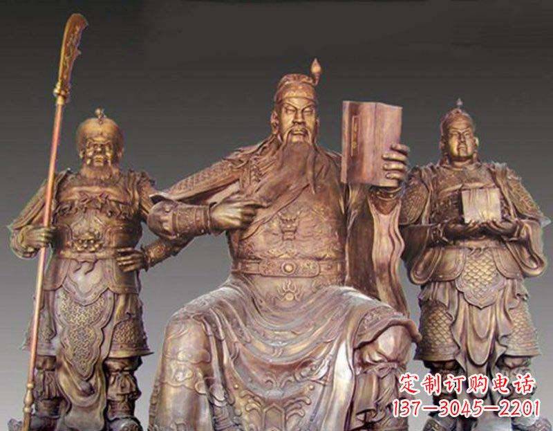 鹤壁中领雕塑艺术以关公武财神铜雕塑荣耀家中