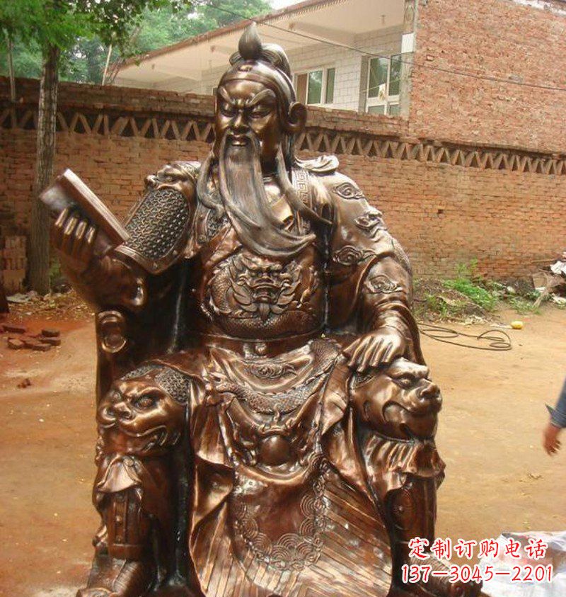 鹤壁传承古典文化,唯美古典雕塑-关公铜雕