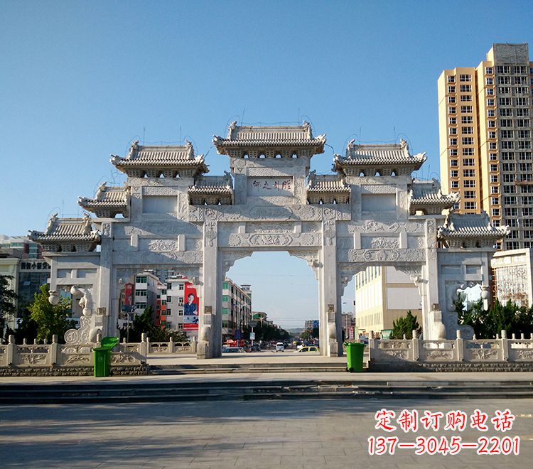 鹤壁精致锻铜牌坊雕塑