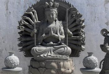 鹤壁宗教庙宇千手观音大理石雕塑