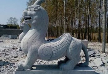 鹤壁独角兽雕塑，神兽石雕带你穿越回古老神话中
