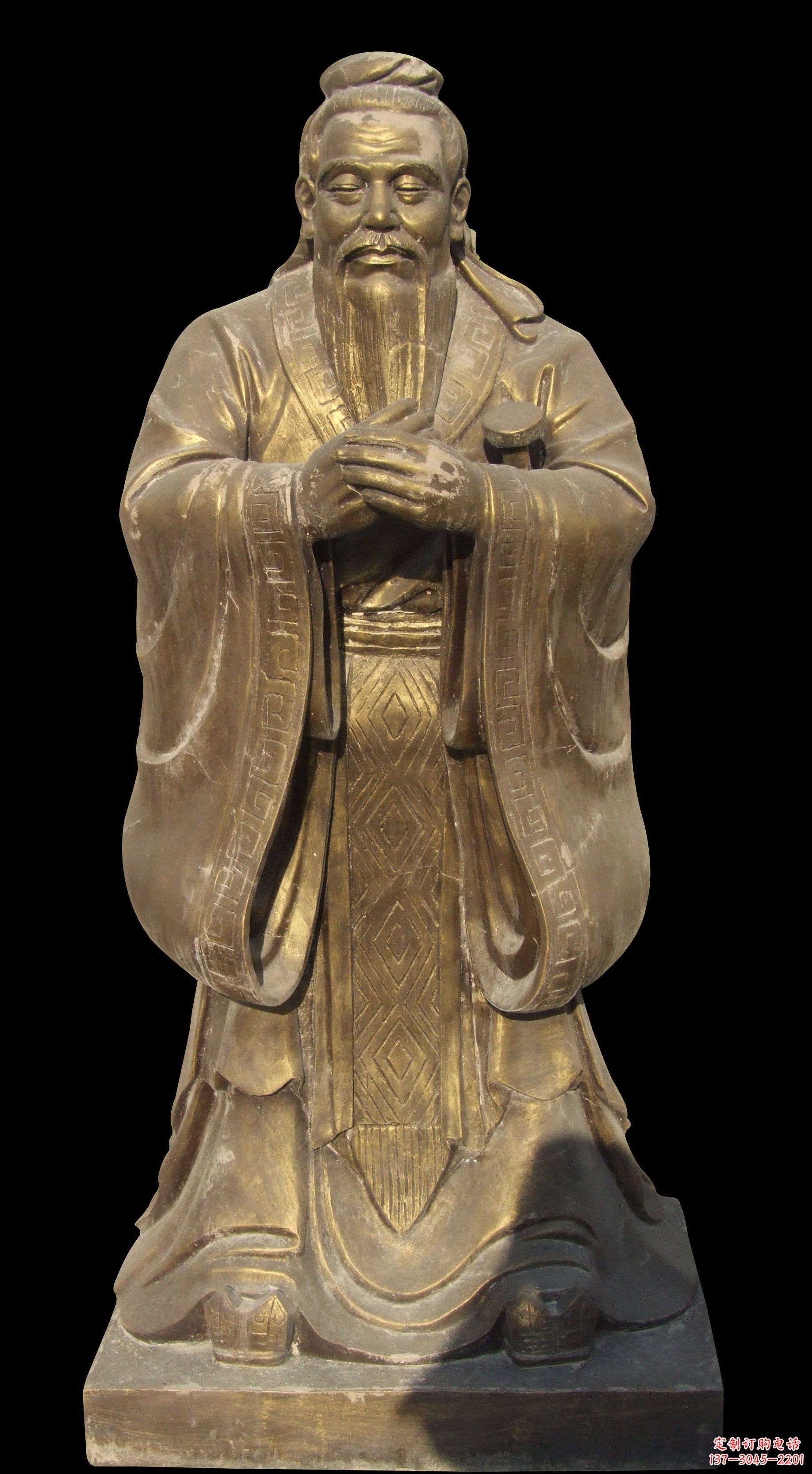 鹤壁手工精美锻铜孔子铜雕像