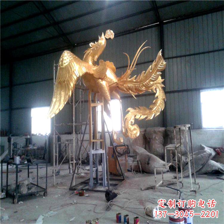 鹤壁锻铜精美凤凰雕塑