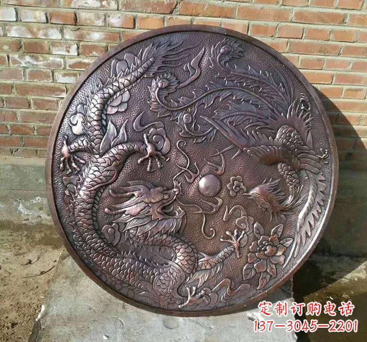 鹤壁传统工艺锻铜龙凤雕塑