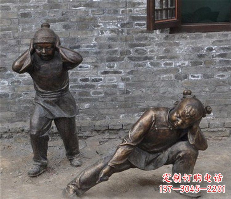 鹤壁儿童放鞭炮公园雕塑