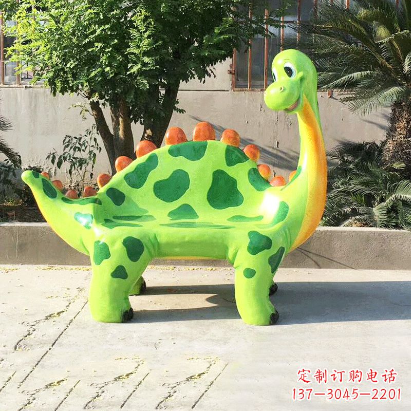鹤壁儿童乐园玻璃钢卡通恐龙座椅