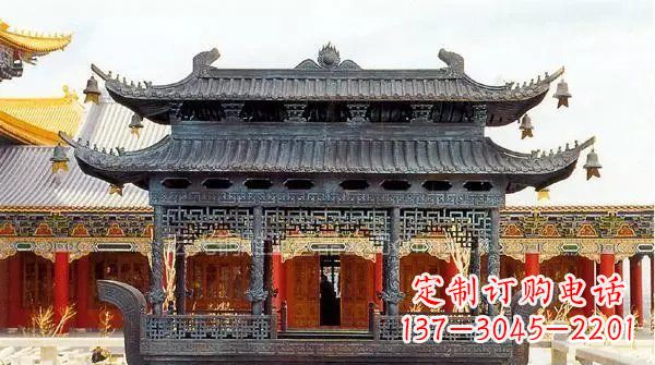 鹤壁方形寺庙香炉铜雕塑