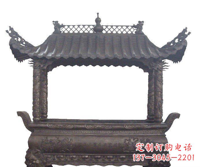 鹤壁古典庙宇香炉铜雕