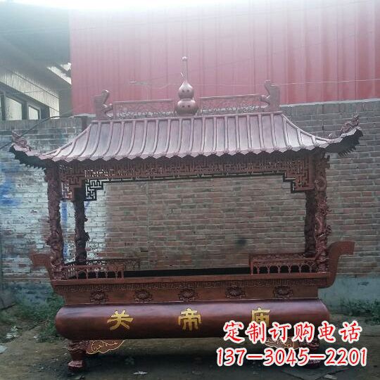 鹤壁方形香炉铜雕塑,精美香炉雕塑
