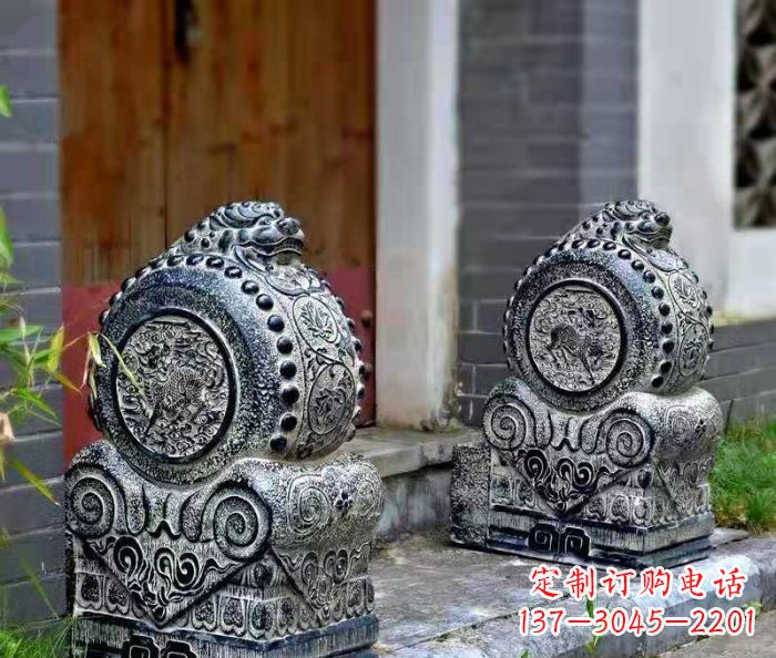 鹤壁精美仿古抱鼓石门墩雕塑