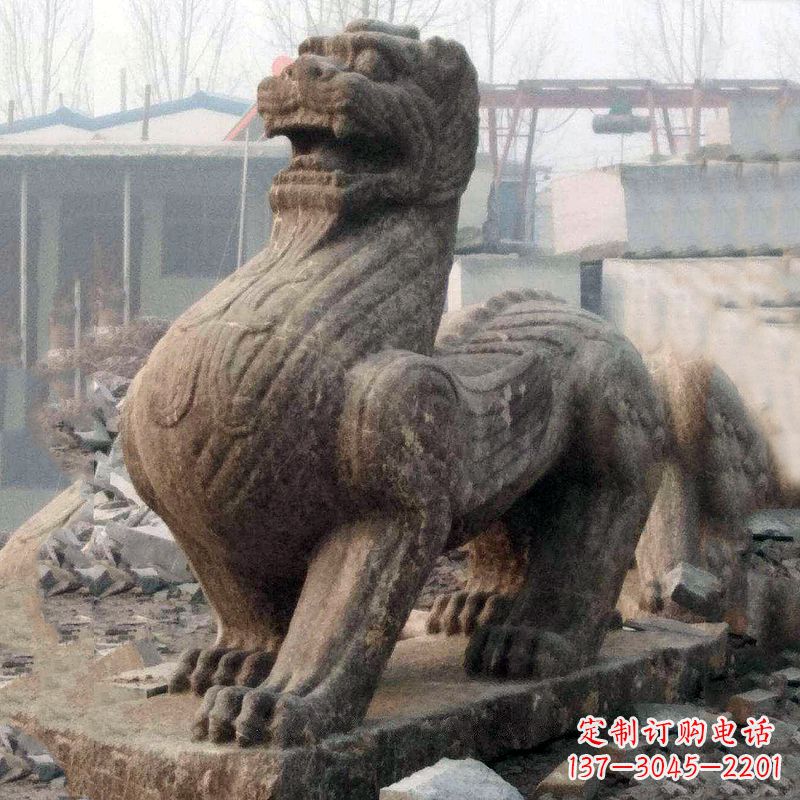 鹤壁中领雕塑狴犴青石雕塑融入古代神话的历史文化风格