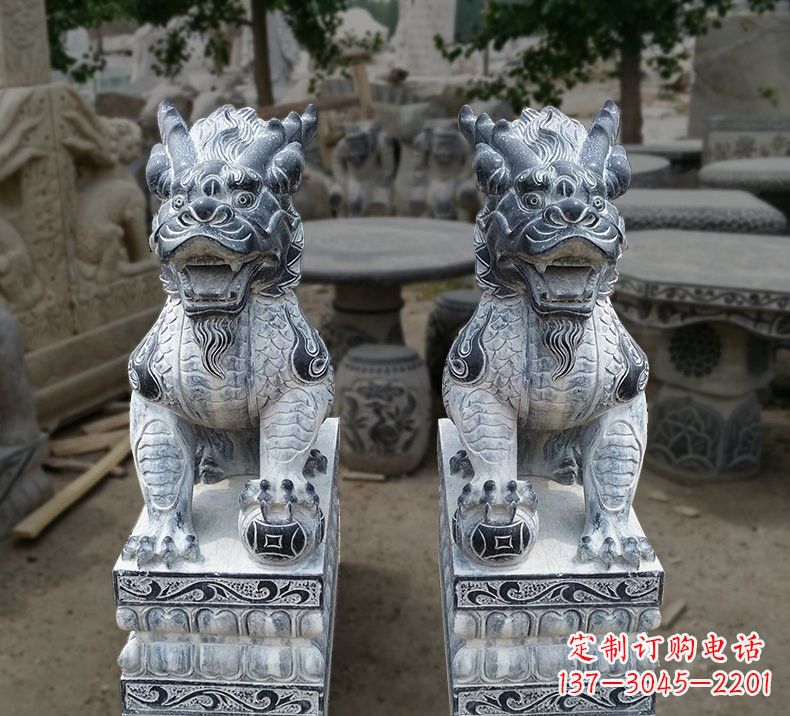 鹤壁传统工艺仿古麒麟雕塑